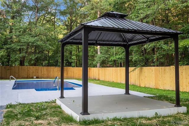 2941 Ellesmere Dr, Midlothian, VA 23113 - view of swimming pool with a fenced backyard, a gazebo, and a wooden deck