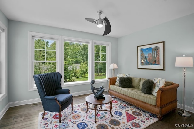8300 Mckibben Dr, Chesterfield, VA 23838 - living room with ceiling fan and wood finished floors
