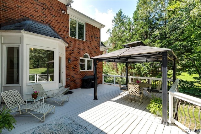 11916 Brookmeade Ct, Glen Allen, VA 23059 - wooden deck with a gazebo and area for grilling