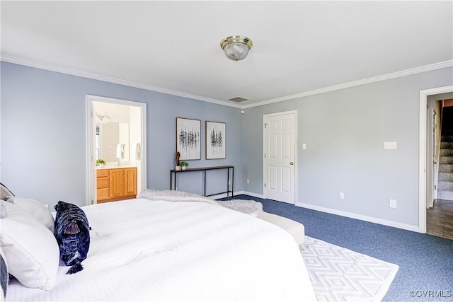 206 Northgate Ct, North Chesterfield, VA 23236 - bedroom with ornamental molding, carpet, and ensuite bathroom