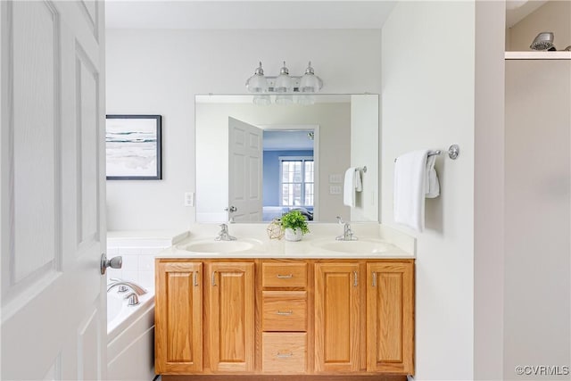 206 Northgate Ct, North Chesterfield, VA 23236 - bathroom with double vanity and a bath