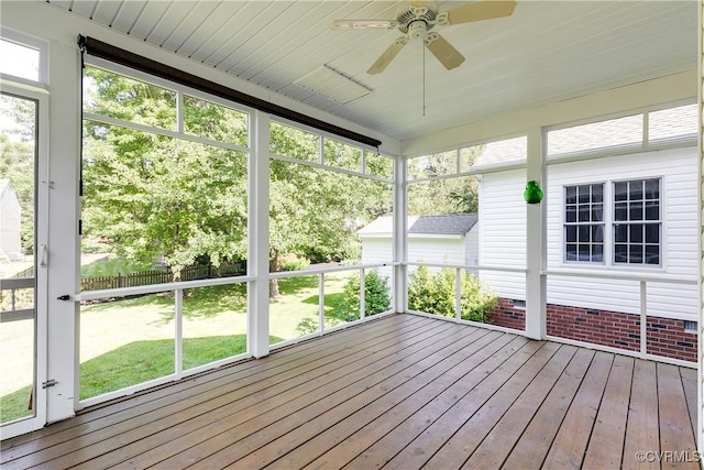 206 Northgate Ct, North Chesterfield, VA 23236 - unfurnished sunroom featuring a ceiling fan
