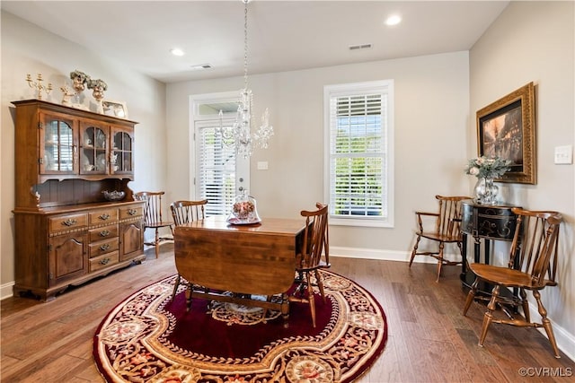 14432 Michaux Village Dr, Midlothian, VA 23113 - dining area with wood finished floors and recessed lighting