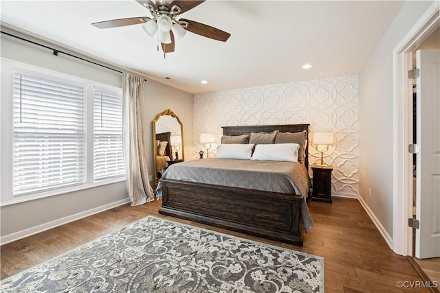 14432 Michaux Village Dr, Midlothian, VA 23113 - bedroom featuring wood finished floors, a ceiling fan, and recessed lighting