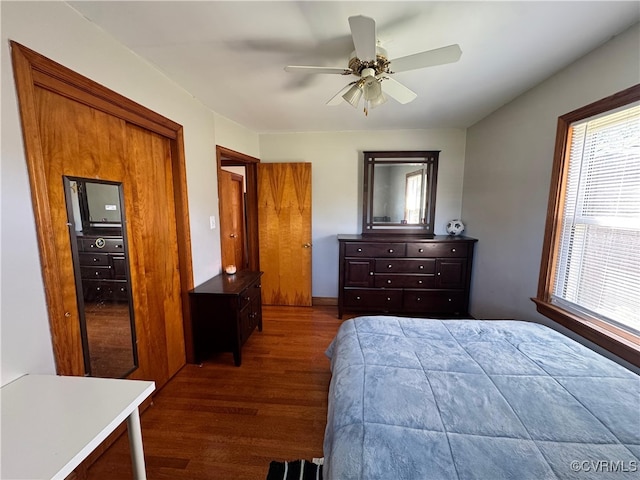 7360 Ford Ave, Mechanicsville, VA 23111 - bedroom with dark wood-type flooring and ceiling fan