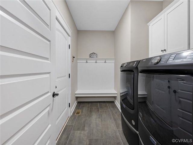1270 Mill Quarter Rd, Powhatan, VA 23139 - washroom with cabinet space and washer and clothes dryer