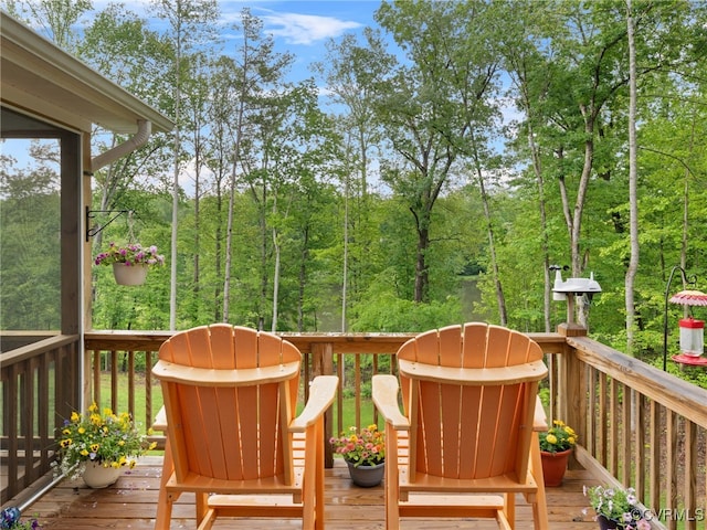 1270 Mill Quarter Rd, Powhatan, VA 23139 - wooden terrace featuring a wooded view