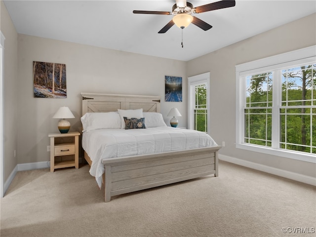 1270 Mill Quarter Rd, Powhatan, VA 23139 - bedroom with light carpet and a ceiling fan
