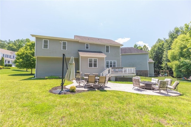 8300 Badestowe Ct, Chesterfield, VA 23832 - back of property with a patio area, a wooden deck, and outdoor lounge area