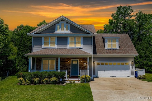 8300 Badestowe Ct, Chesterfield, VA 23832 - view of front of home featuring covered porch, driveway, and roof with shingles