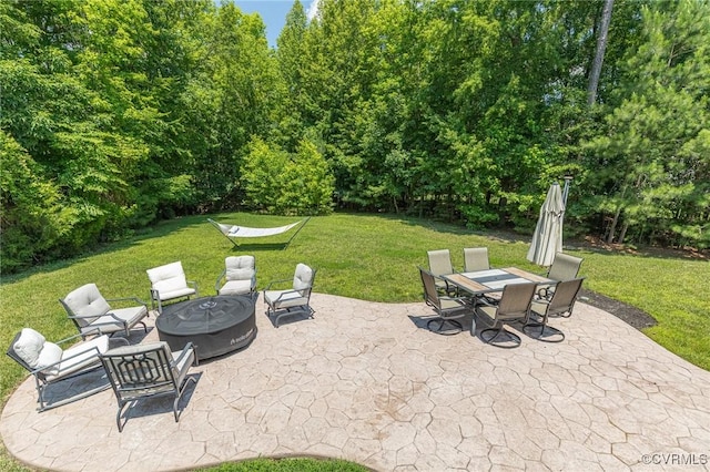 8300 Badestowe Ct, Chesterfield, VA 23832 - view of patio / terrace featuring an outdoor fire pit and outdoor dining area