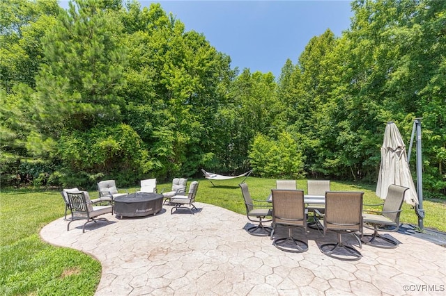 8300 Badestowe Ct, Chesterfield, VA 23832 - view of patio / terrace featuring a fire pit and outdoor dining area