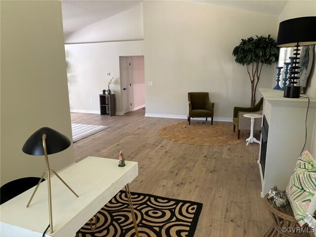 111 New S Rd, Lancaster, VA 22482 - living room with lofted ceiling and wood finished floors