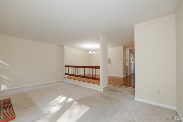 11808 N Briar Patch Dr, Midlothian, VA 22313 - carpeted empty room with a chandelier and baseboards