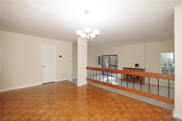 11808 N Briar Patch Dr, Midlothian, VA 22313 - unfurnished room featuring a chandelier and baseboards