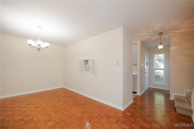 11808 N Briar Patch Dr, Midlothian, VA 22313 - empty room featuring a chandelier and baseboards