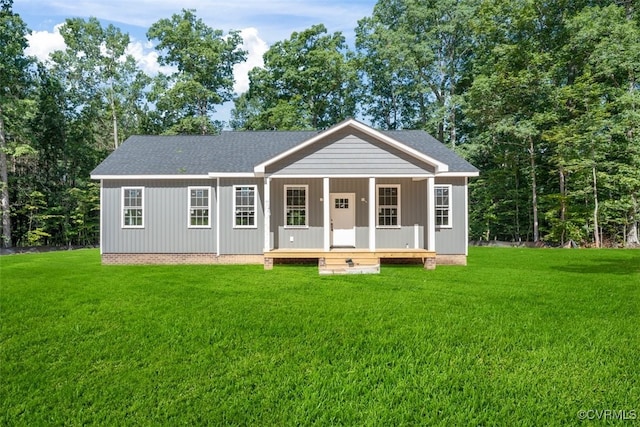 1007 Clement Town Rd, Powhatan, VA 23139 - view of front of property featuring covered porch, a front yard, and roof with shingles
