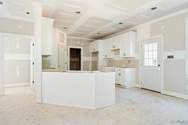 1007 Clement Town Rd, Powhatan, VA 23139 - kitchen with white cabinets and a peninsula