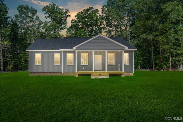 1007 Clement Town Rd, Powhatan, VA 23139 - back of house with a lawn, a porch, and roof with shingles
