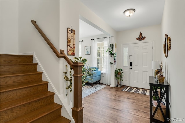 6112 Water Violet Ter, Moseley, VA 23120 - entrance foyer with wood finished floors and stairway