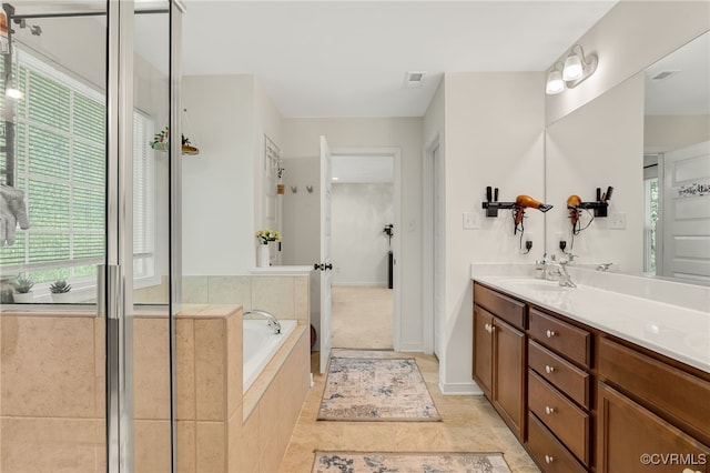 6112 Water Violet Ter, Moseley, VA 23120 - bathroom featuring plenty of natural light, vanity, and a garden tub