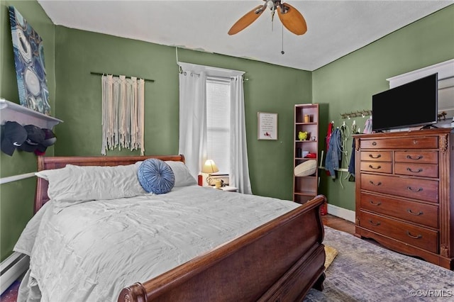306 Hamilton Ave, Colonial Heights, VA 23834 - bedroom featuring a baseboard radiator and a ceiling fan