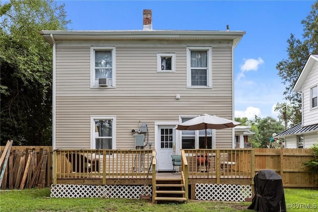 306 Hamilton Ave, Colonial Heights, VA 23834 - rear view of property with a wooden deck and cooling unit