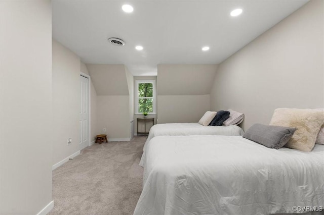 2718 Colgrave Rd, Chesterfield, VA 23112 - bedroom featuring light colored carpet, recessed lighting, and vaulted ceiling