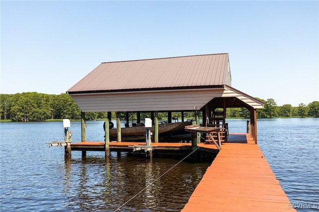 716 W Riverside Dr, Lanexa, VA 23089 - dock area featuring boat lift and a water view
