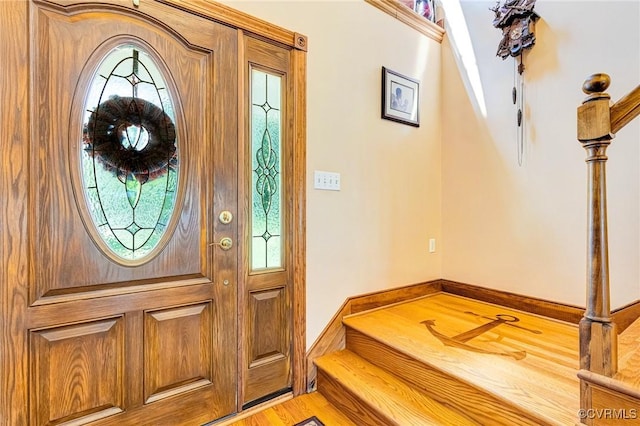 716 W Riverside Dr, Lanexa, VA 23089 - foyer entrance with stairs and light wood-type flooring