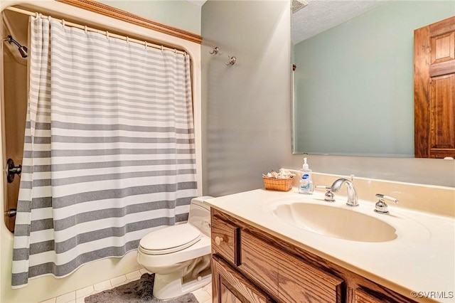 716 W Riverside Dr, Lanexa, VA 23089 - full bathroom with vanity, tile patterned flooring, and a shower with shower curtain