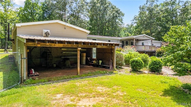 454 Elam Forest Dr, Prospect, VA 23960 - rear view of property with a lawn, an outbuilding, and a pole building