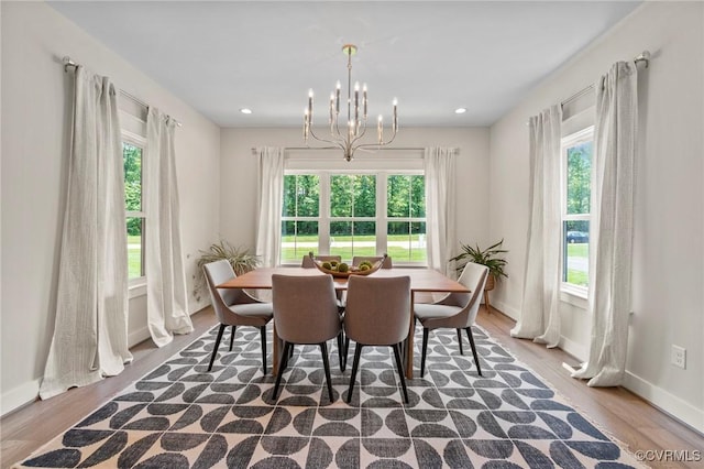 TBD Cedar Lane, Glen Allen, VA 23059 - dining space featuring a chandelier, plenty of natural light, wood finished floors, and recessed lighting