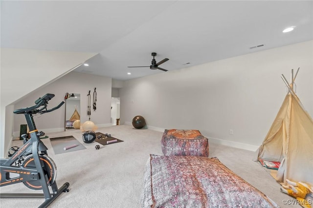 TBD Cedar Lane, Glen Allen, VA 23059 - exercise area with carpet flooring, ceiling fan, and recessed lighting