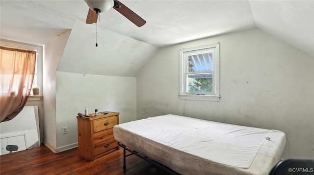 17 E 31st St, Richmond, VA 23224 - bedroom featuring wood finished floors, lofted ceiling, and ceiling fan