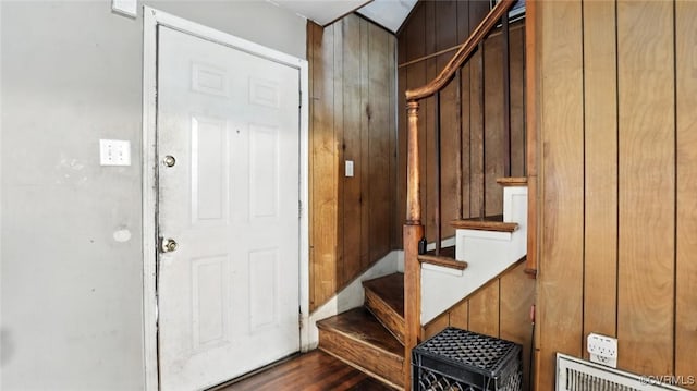 17 E 31st St, Richmond, VA 23224 - mudroom with dark wood finished floors and wooden walls