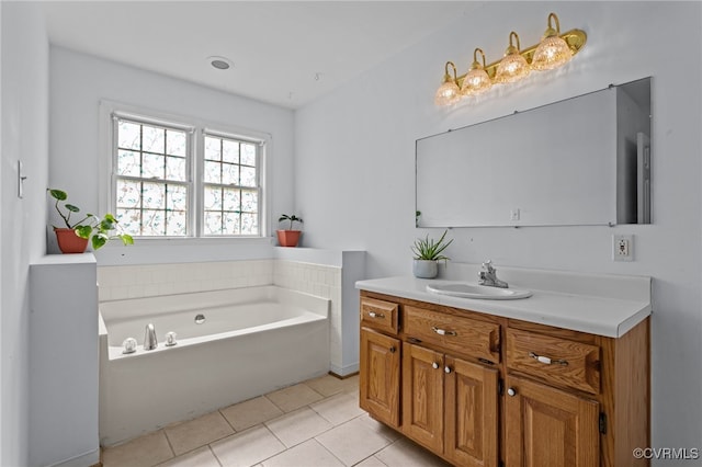 11501 Courthouse Rd, Dinwiddie, VA 23841 - bathroom featuring vanity, a bath, and tile patterned flooring