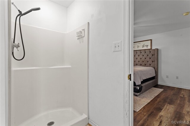 11501 Courthouse Rd, Dinwiddie, VA 23841 - full bath featuring a stall shower and wood finished floors