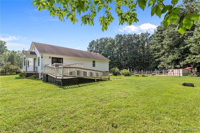 11501 Courthouse Rd, Dinwiddie, VA 23841 - view of grassy yard featuring a deck