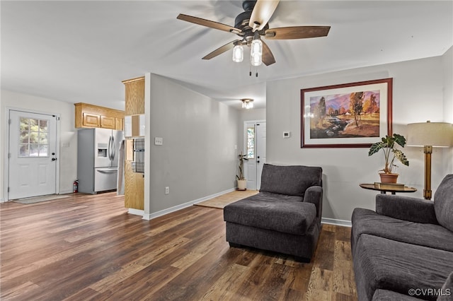 11501 Courthouse Rd, Dinwiddie, VA 23841 - living area with wood finished floors, healthy amount of natural light, and a ceiling fan