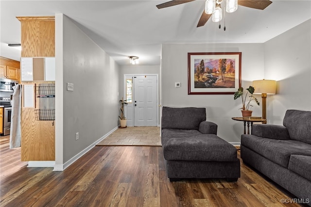 11501 Courthouse Rd, Dinwiddie, VA 23841 - living room with ceiling fan and wood finished floors