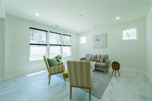 5311 Benmable Ct, Glen Allen, VA 23059 - living room featuring recessed lighting and light marble finish flooring