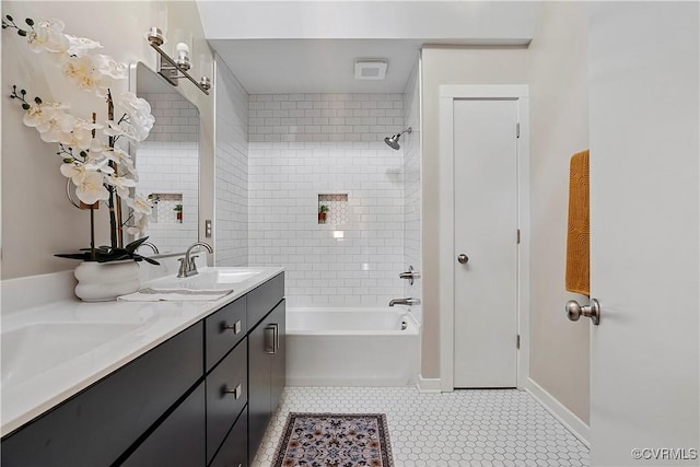 4458 Old Fox Trl, Chesterfield, VA 23112 - full bathroom with double vanity and bathtub / shower combination