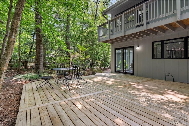 4458 Old Fox Trl, Chesterfield, VA 23112 - wooden terrace featuring outdoor dining area and french doors