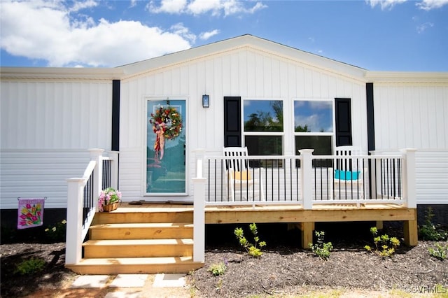 12 Sunset Ln, Rice, VA 23966 - view of exterior entry with a wooden deck