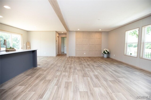 12 Sunset Ln, Rice, VA 23966 - unfurnished living room featuring light wood finished floors, healthy amount of natural light, and recessed lighting