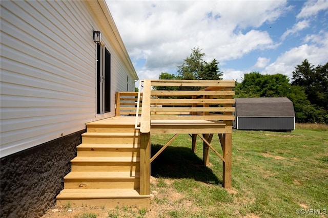 12 Sunset Ln, Rice, VA 23966 - wooden terrace featuring a yard and an outbuilding