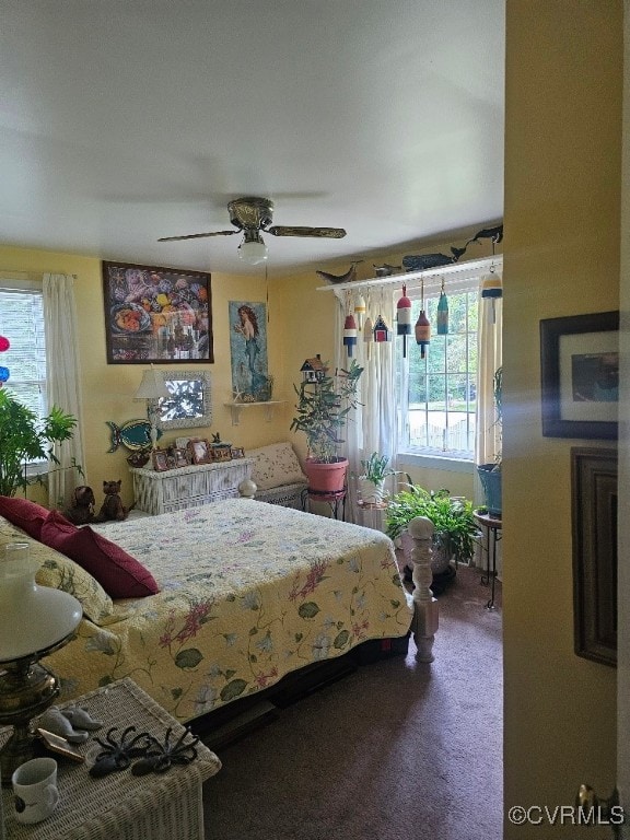5403 Chesdin Rd, North Dinwiddie, VA 23803 - bedroom with carpet floors and a ceiling fan