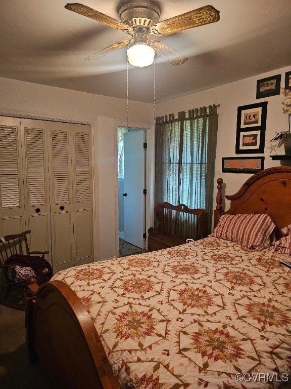 5403 Chesdin Rd, North Dinwiddie, VA 23803 - bedroom with a closet and ceiling fan