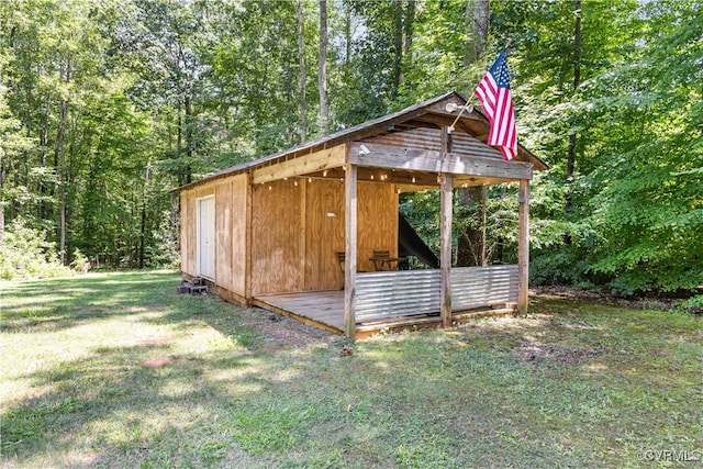 4672 Bell Rd, Powhatan, VA 23139 - view of outbuilding featuring a forest view